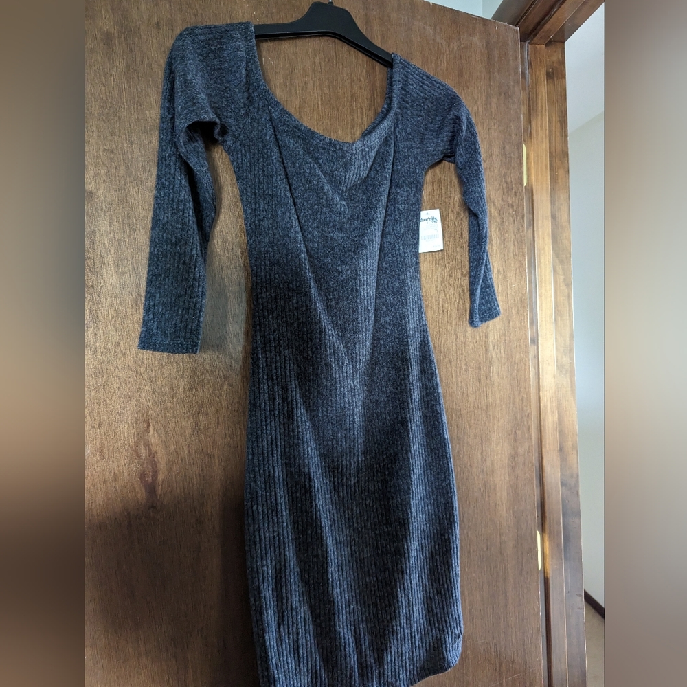 Off the shoulder charcoal dress